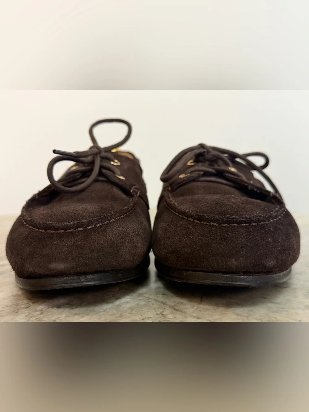 BALLY PATHY PLUME DARK BROWN SUEDE BOAT SHOES 8 US $950 MOCCASINS FLATS